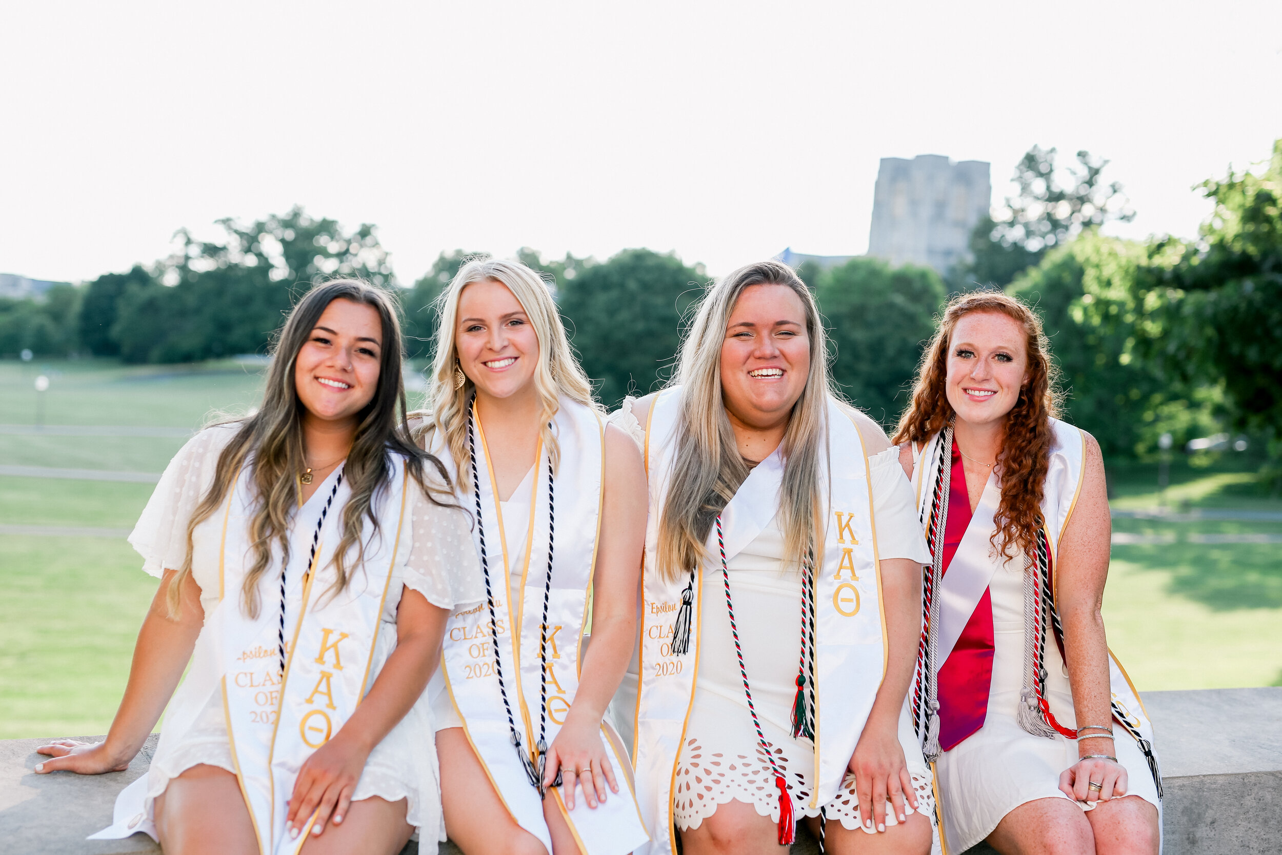 Group graduation pictures on Virginia Tech’s campus photoshoot