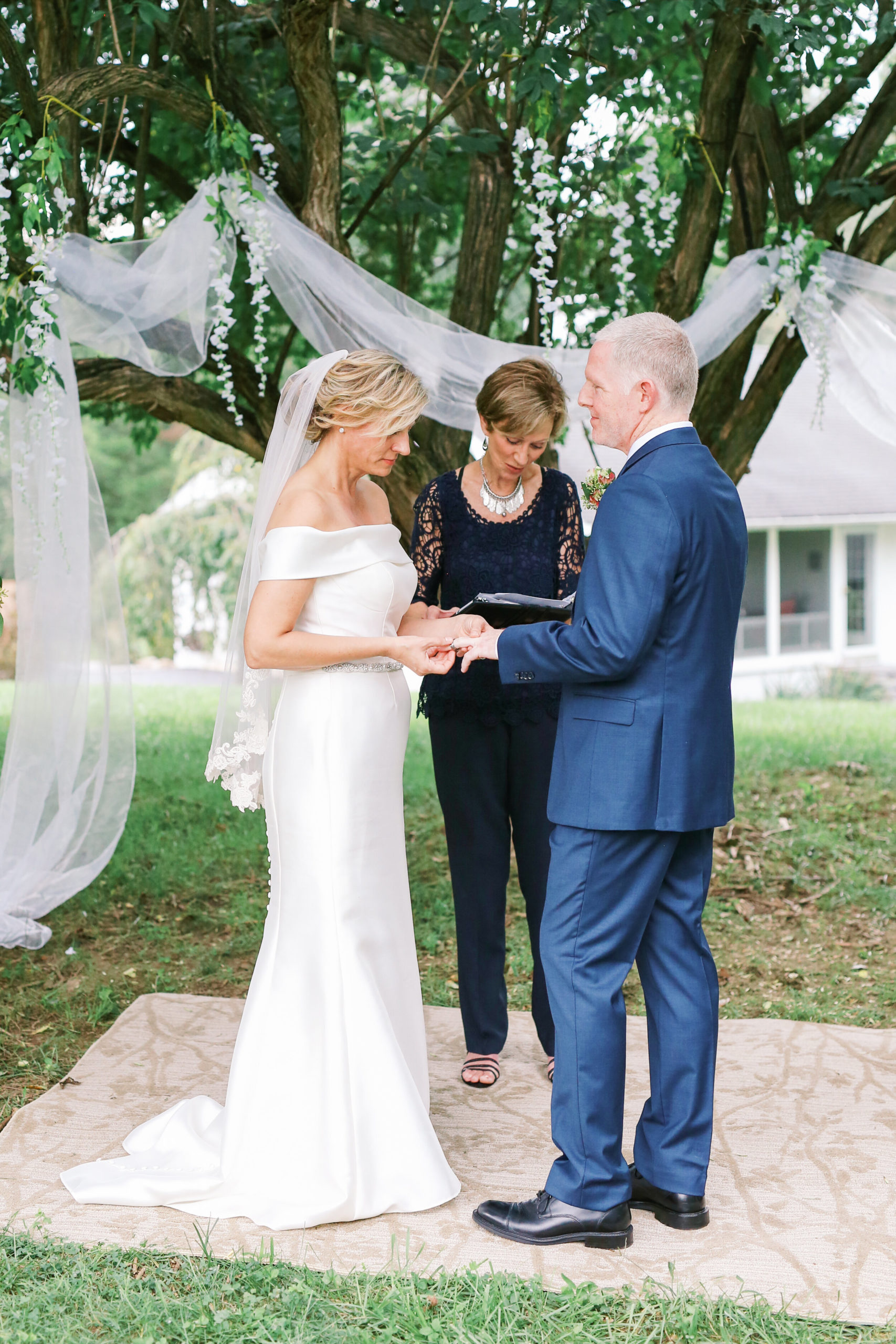 Bride and groom share vows and rings for Charleston wedding day