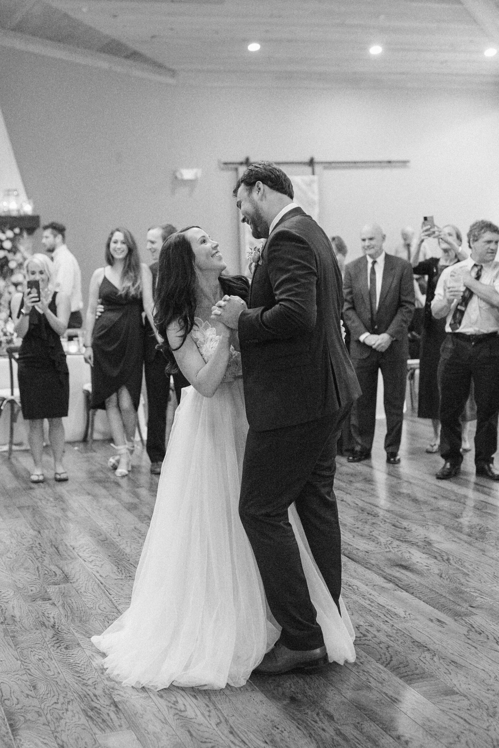 Couple shares first dance during luxury Charleston wedding