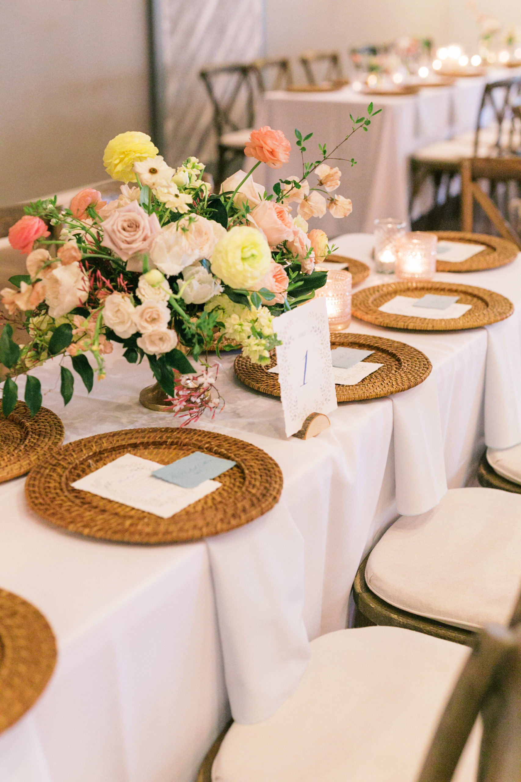 Stunning tablescape at Charleston wedding reception