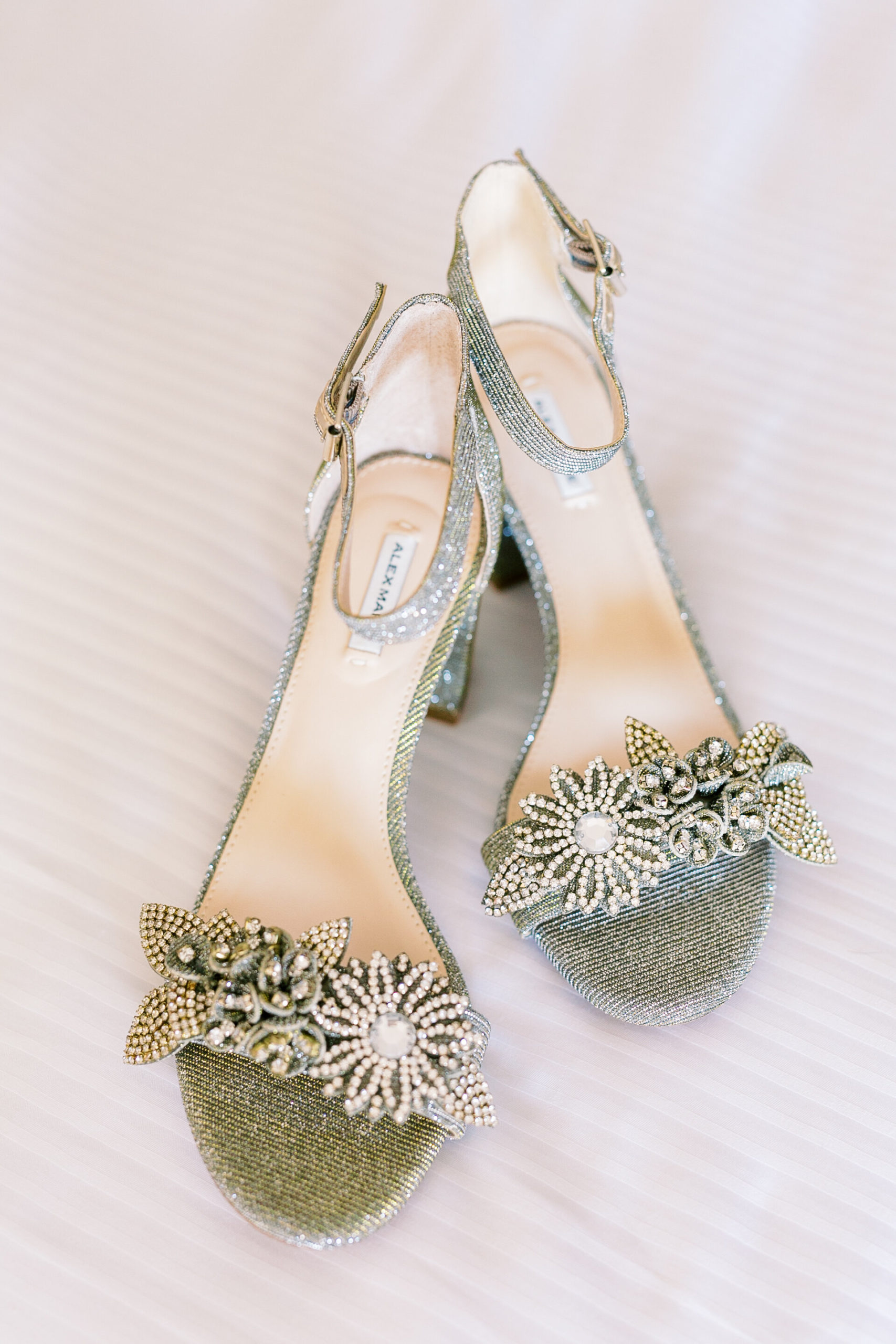 Luxury bridal shoes from Alex Maria at Hilton Head Island resort wedding.