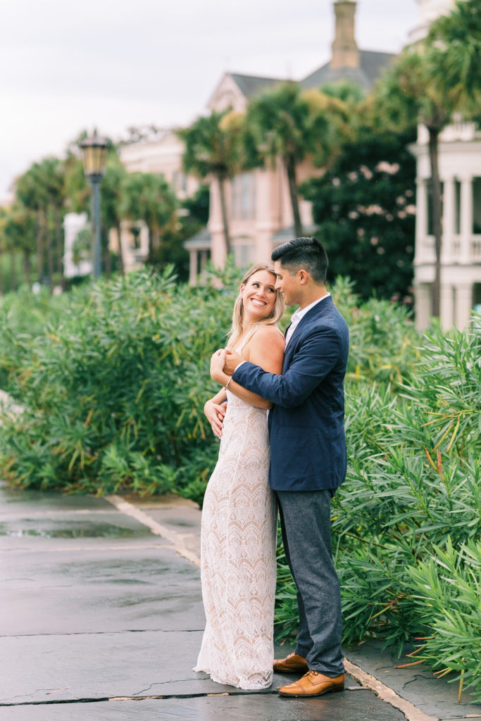 Sweet couple engaged in Charleston, SC for portraits