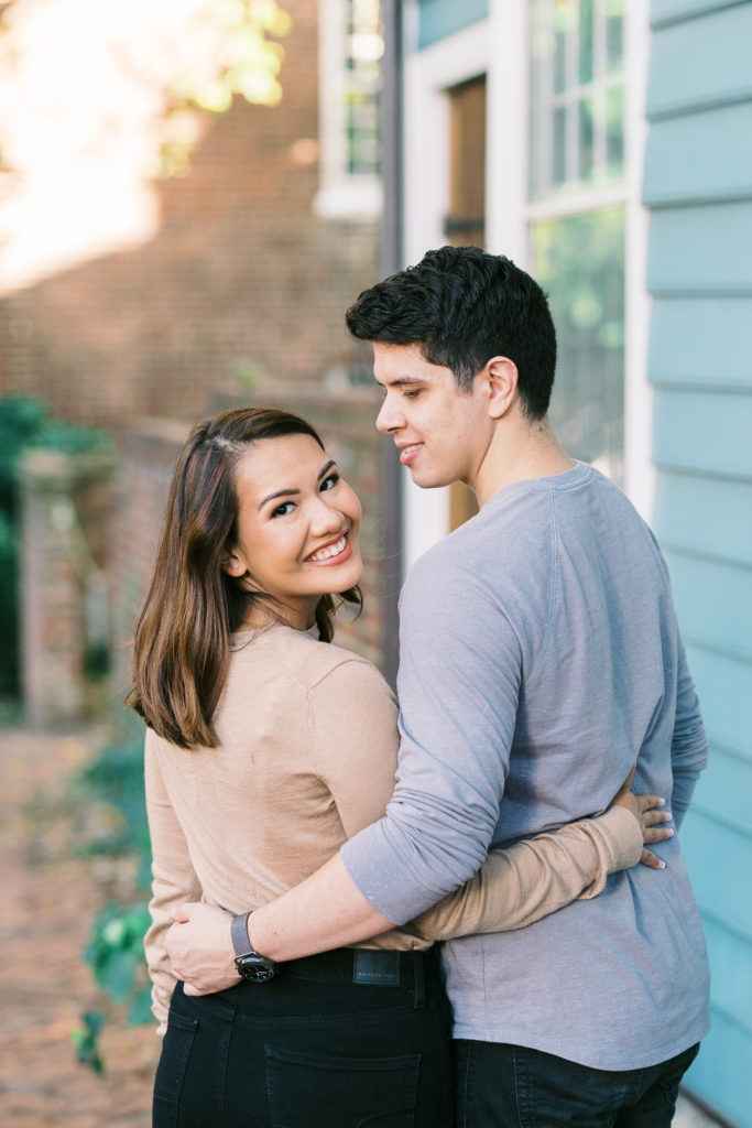 Beautiful engaged couple photographed in Alexandria, Virginia
