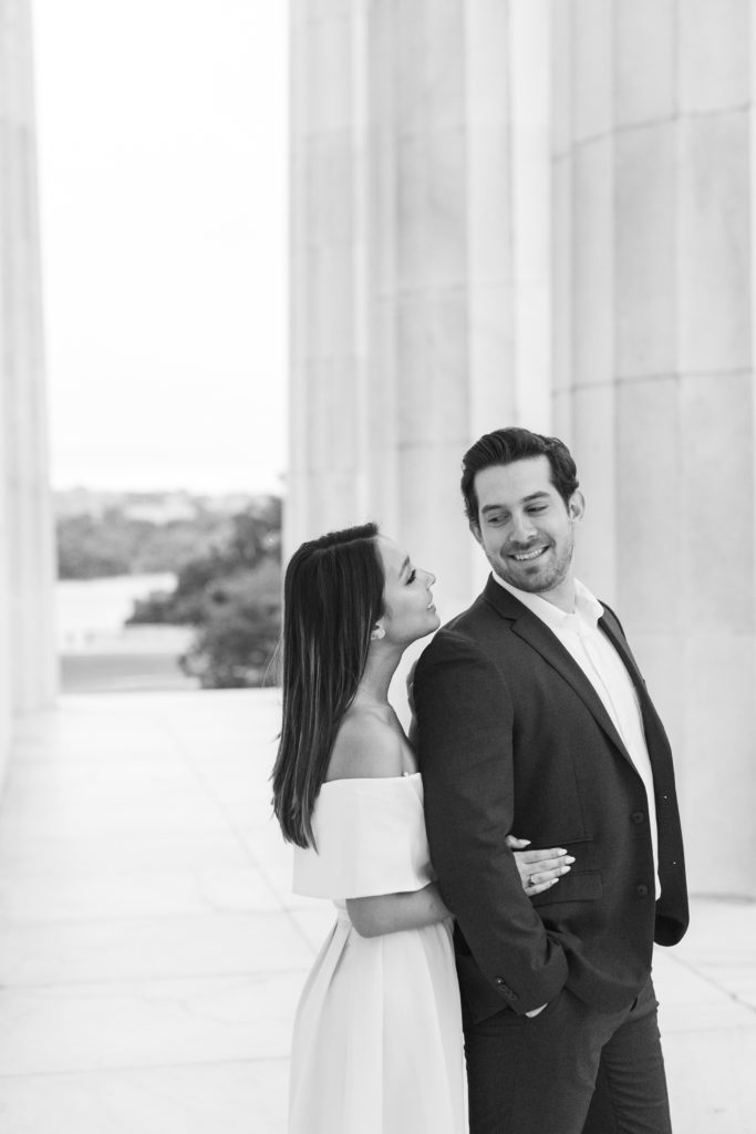 Film inspired engagement photographer at National Mall