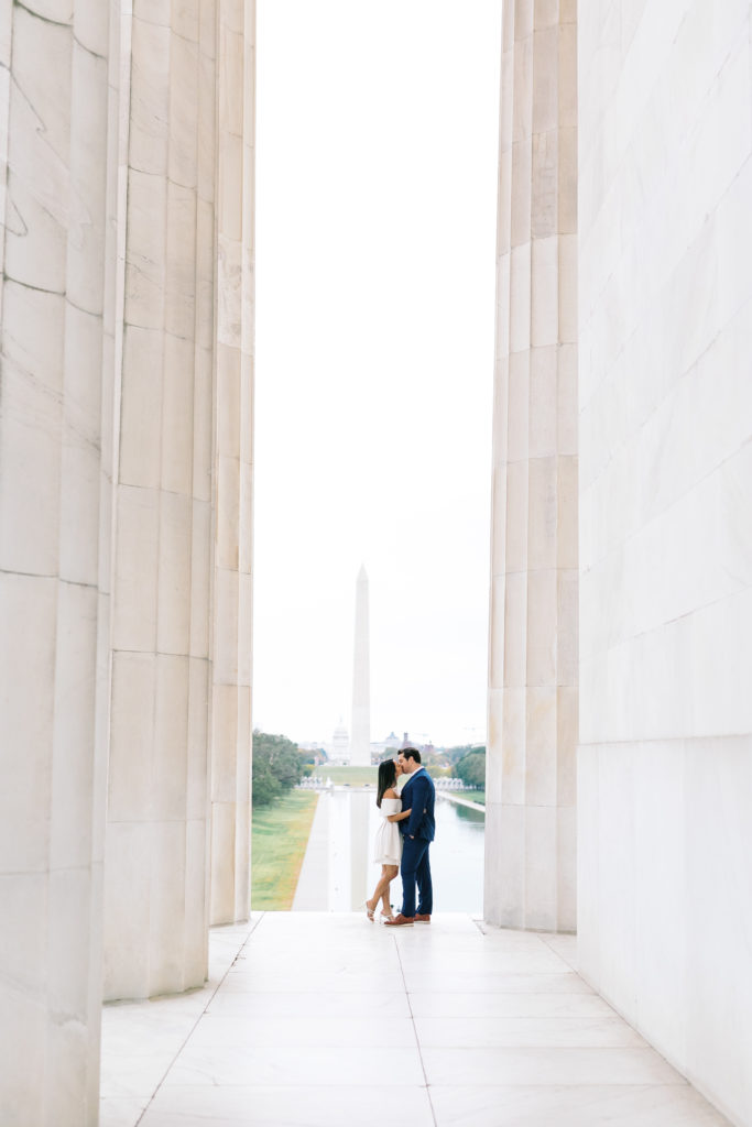 Sunrise epic engagement photos at the National Mall