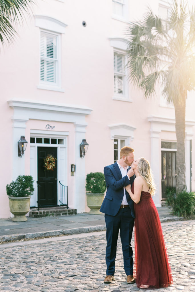 Sunset Charleston luxury wedding photographer documents romantic Charleston couple
