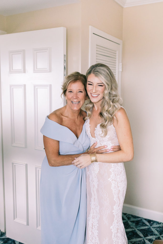 Bride and mother of the bride for Charleston wedding day