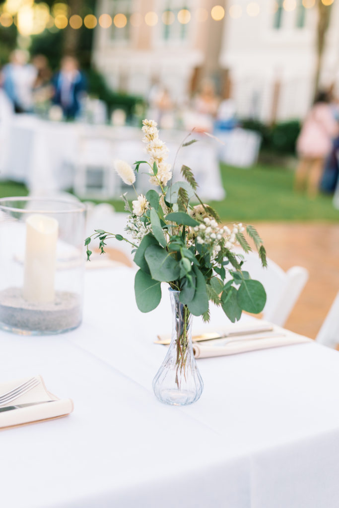 Table details for Charleston wedding at Wild Dunes Resort