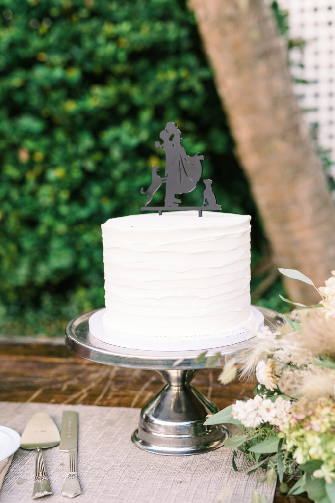 Elegant wedding cake for beachfront Charleston wedding at Wild Dunes Resort
