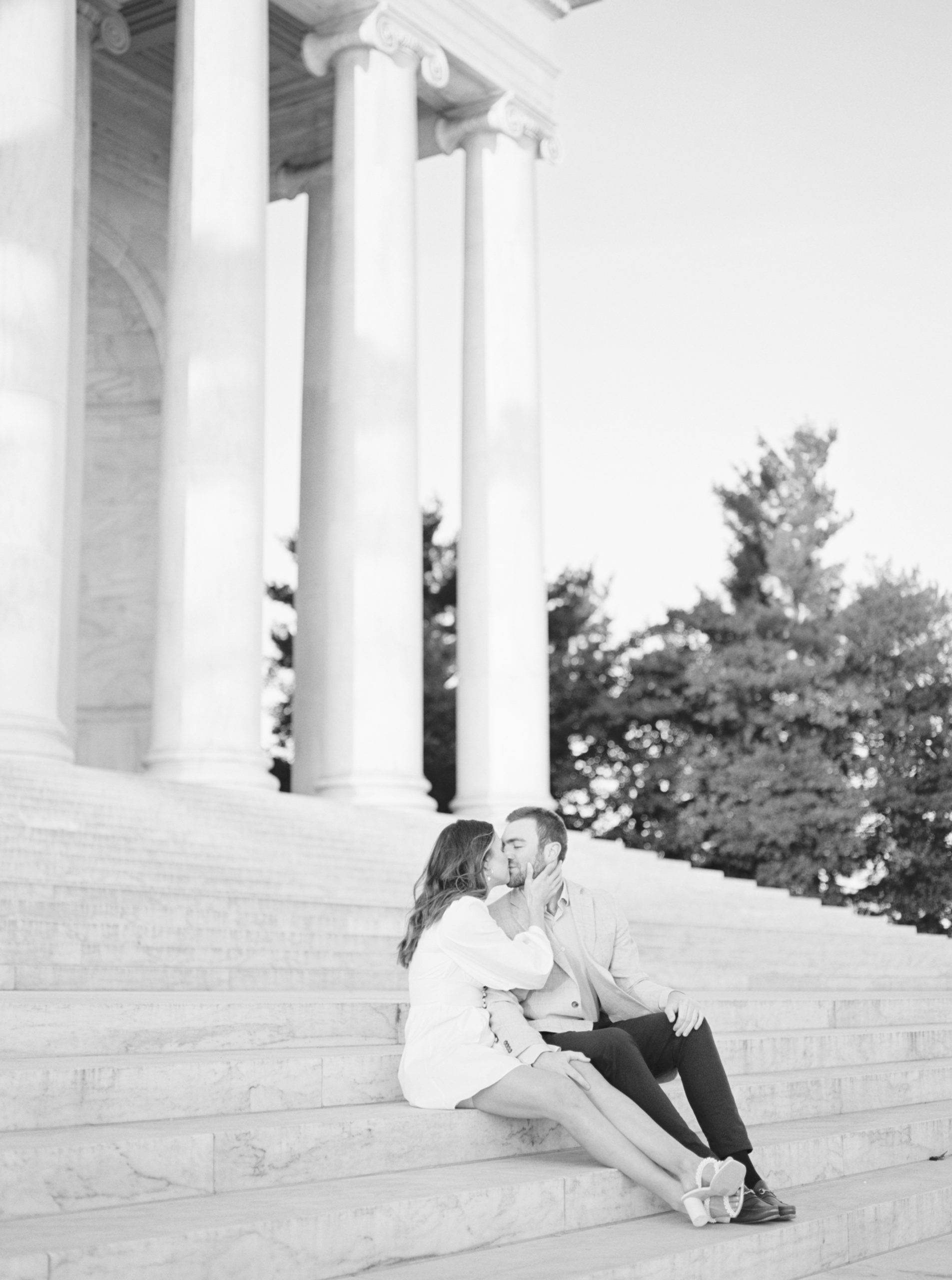 Classy engagement photos Washington DC monuments