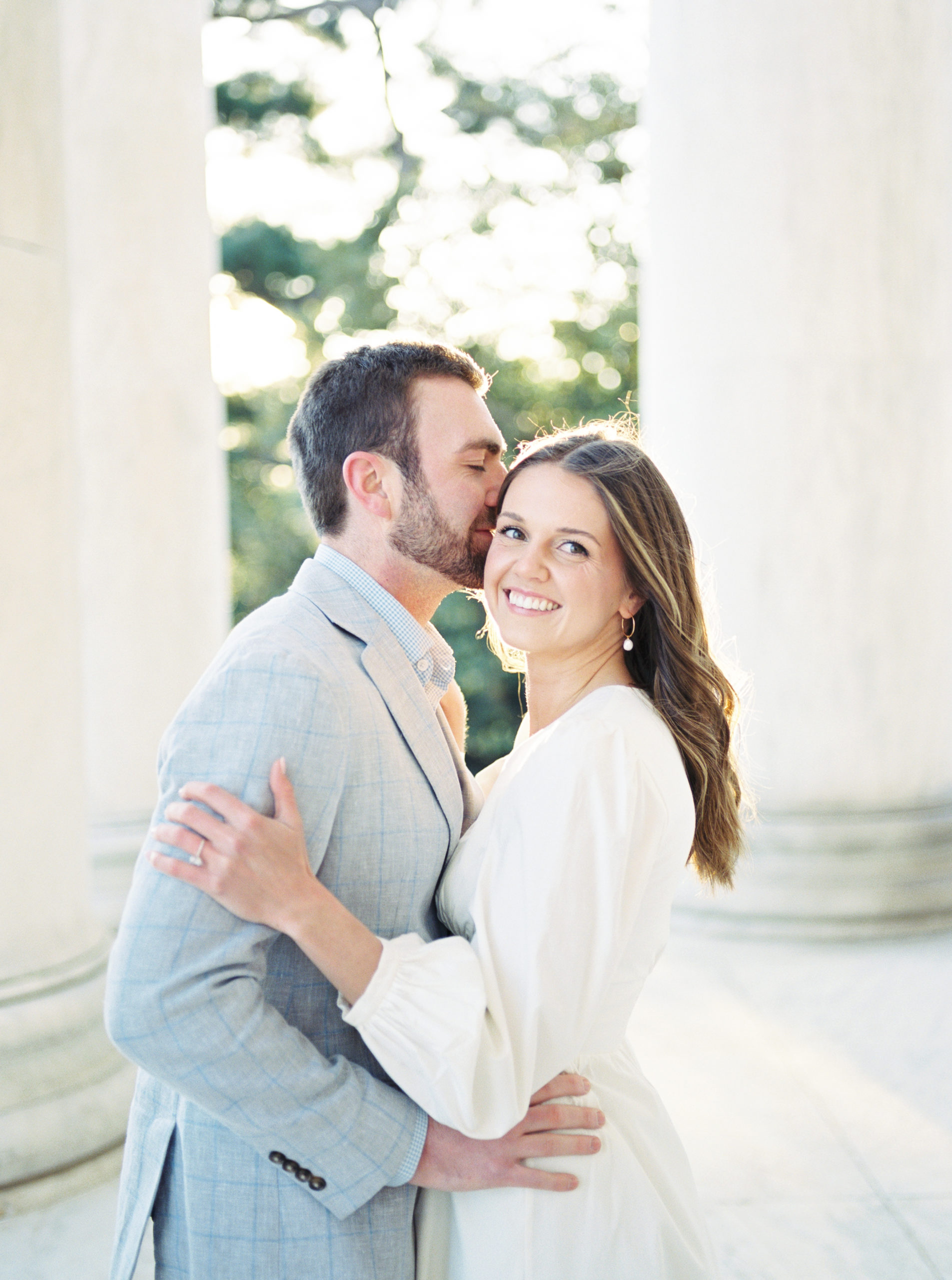 Fine art wedding photographer documents sunrise Washington DC engagement