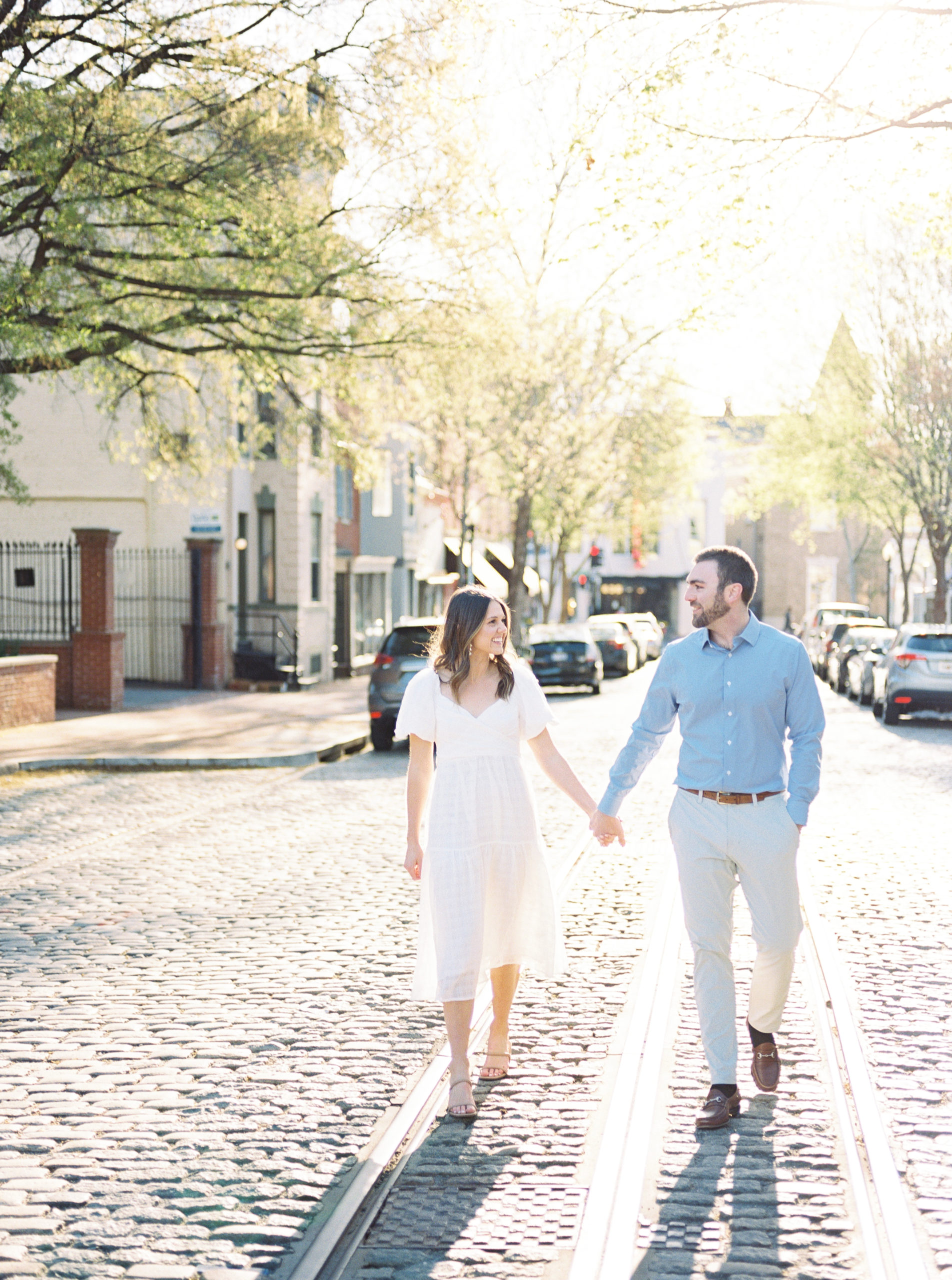 Georgetown classic engagement photos on film