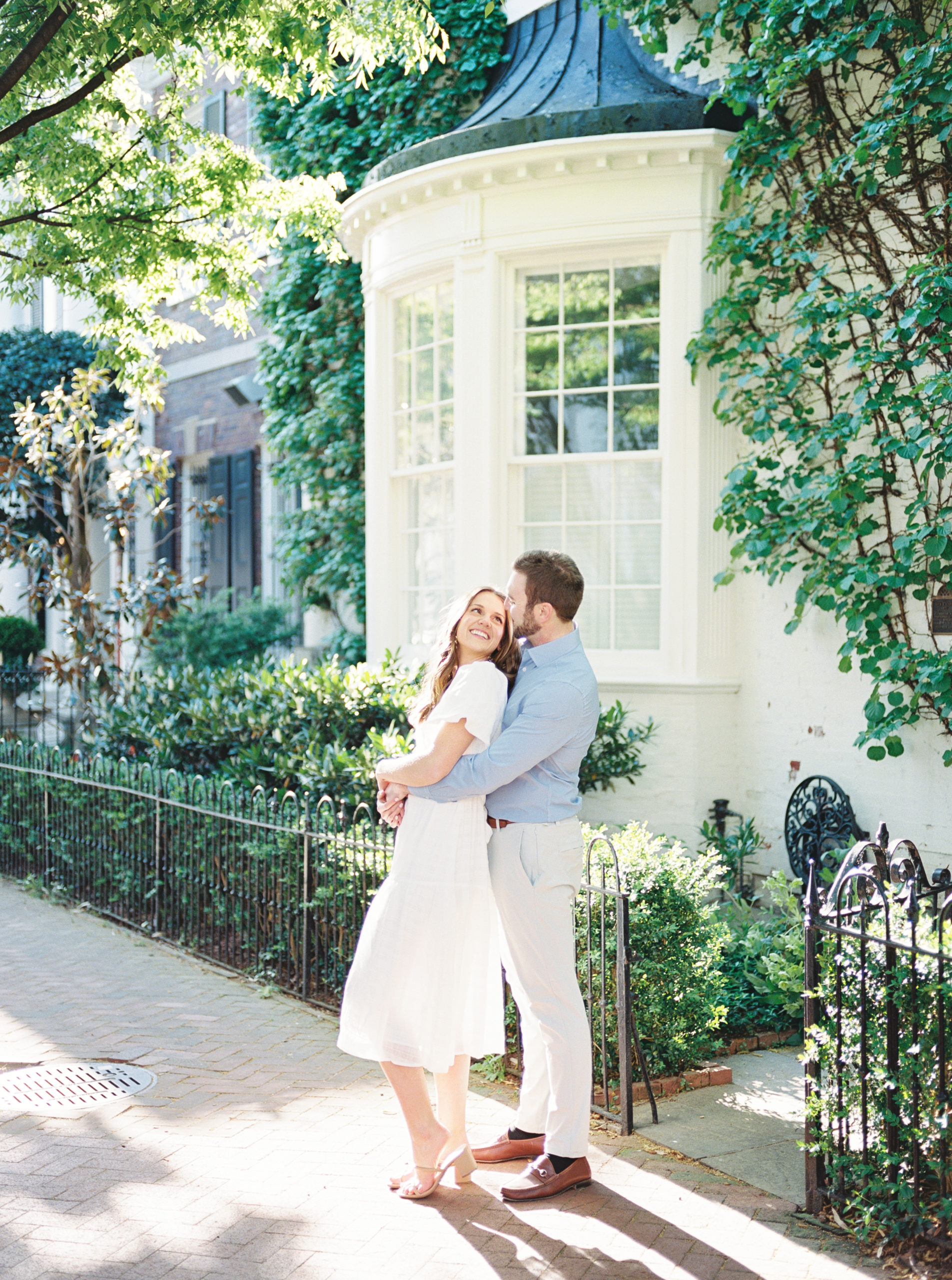 Beautiful couple in Georgetown engagement session inspiration