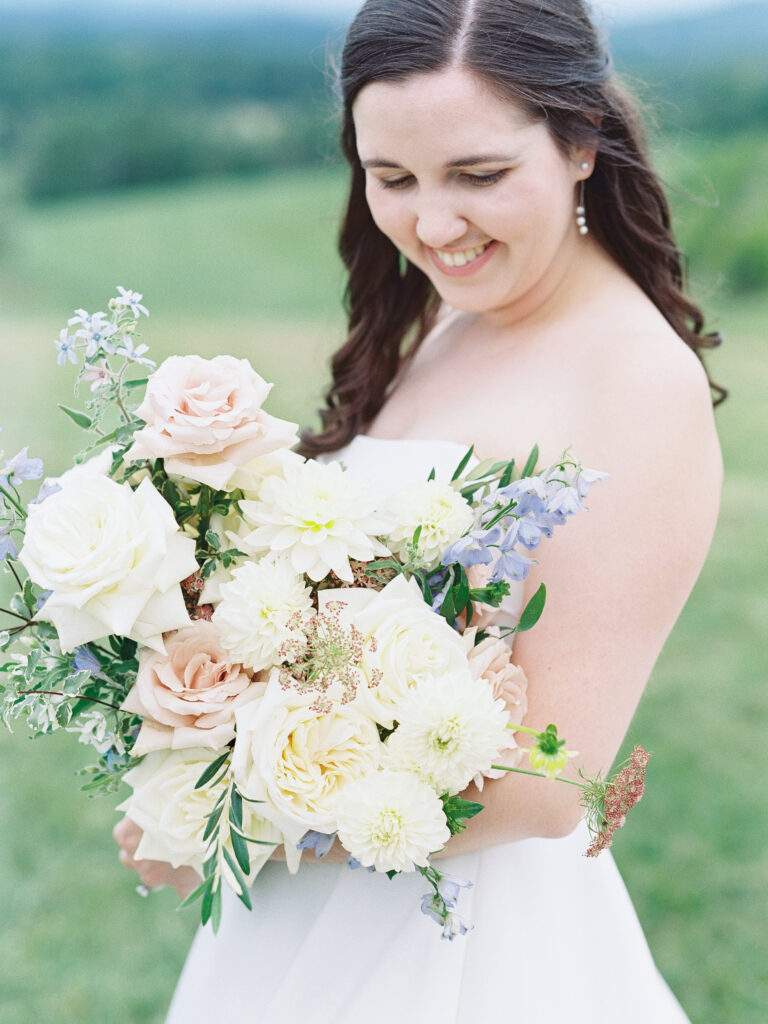 Large bridal bouquet with roses for Greenville SC wedding