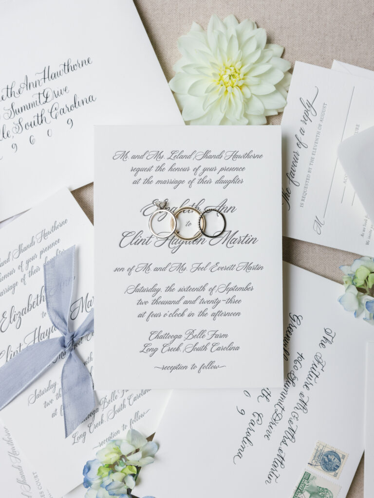 Letterpress wedding invitations ideas for southern wedding