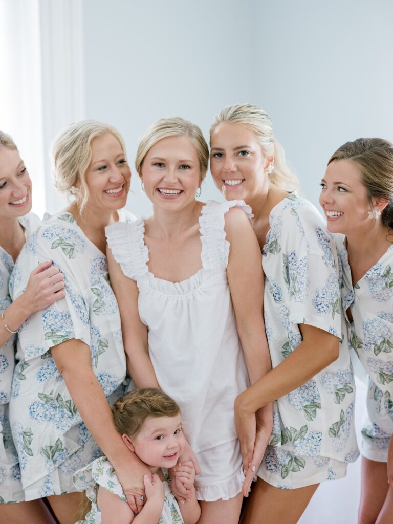 Bride and bridesmaids getting ready at the Gadsden House bridal suite