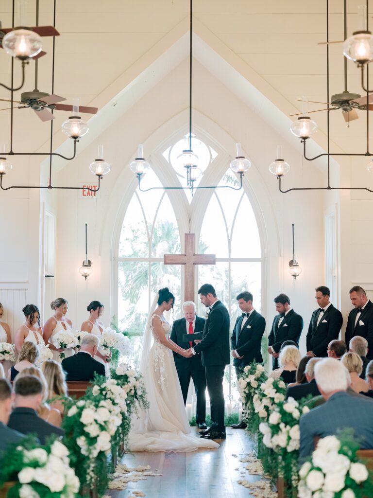 Wedding ceremony at the May River Chapel at Montage Palmetto Bluff
