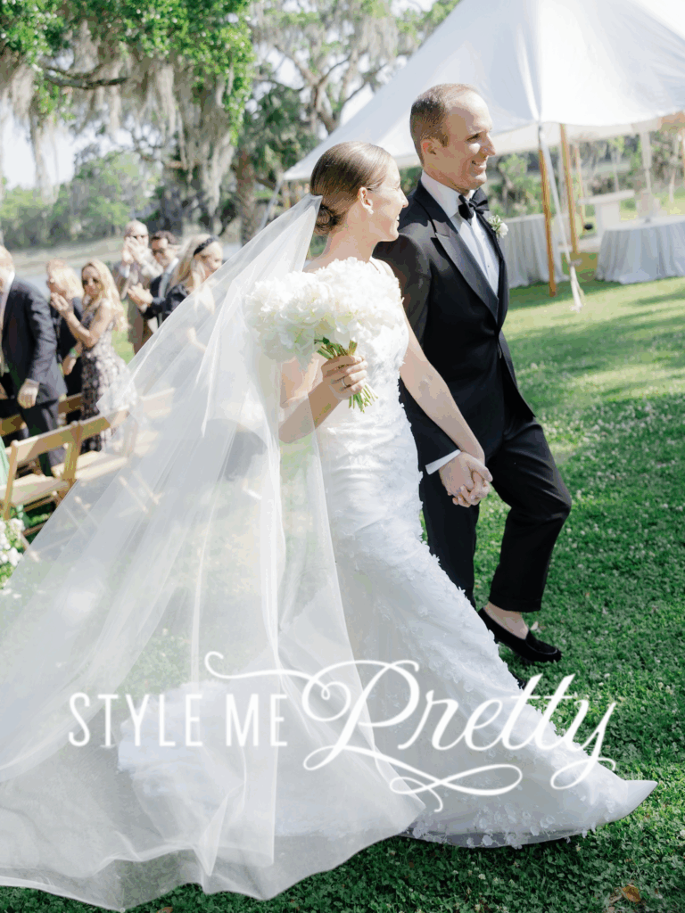 Ceremony Exit of bride and groom at the dunlin kiawah wedding
