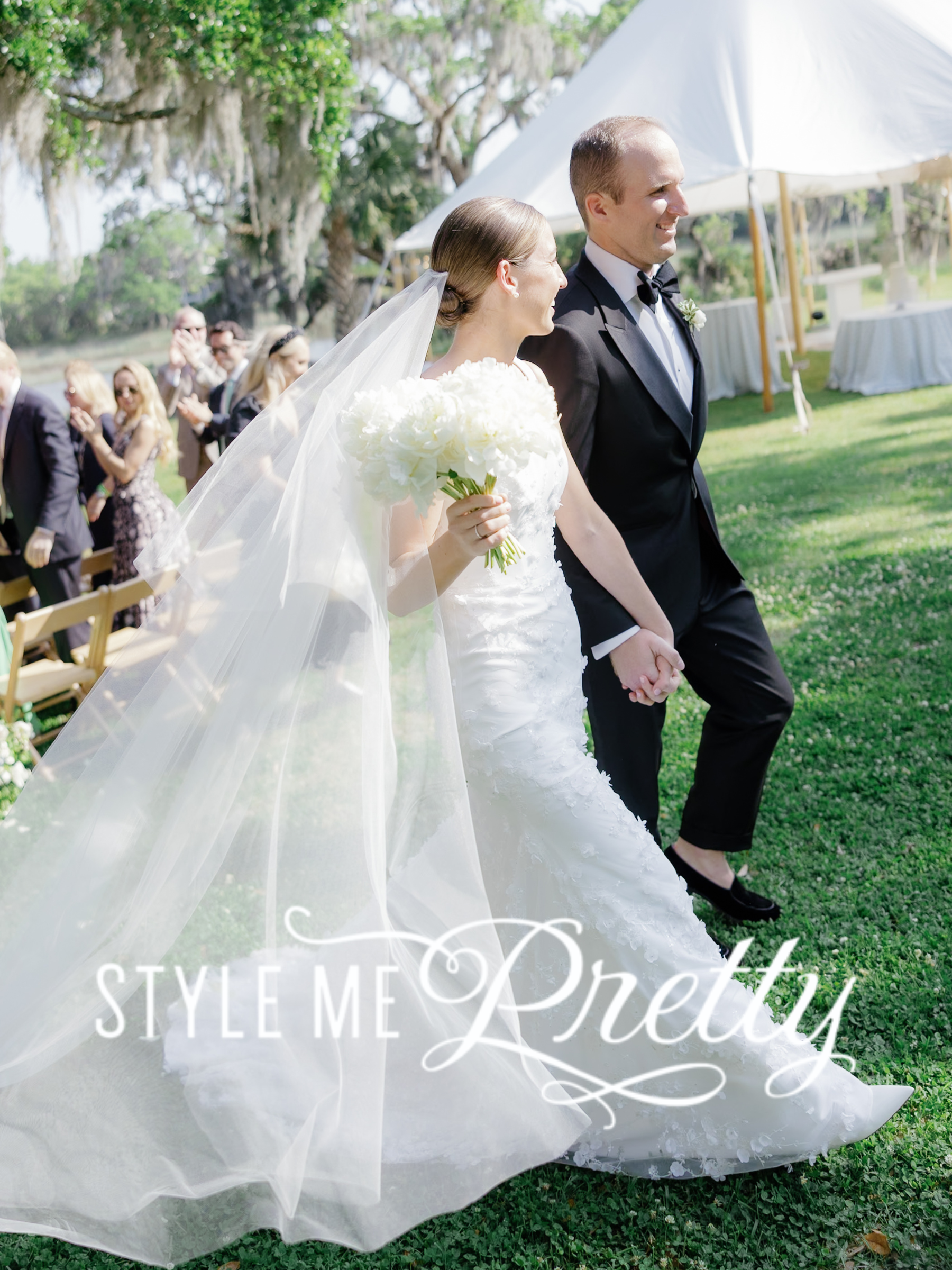 Ceremony Exit of bride and groom at the dunlin kiawah wedding
